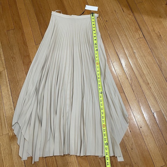 Helmut Lang Pleated Chiffon Midi Skirt Womens Size 2 High Waist  Oyster NEW - Picture 8 of 13